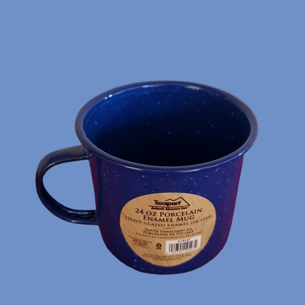Texsport Royal Blue 24 oz Porcelain Enamel Mug/Coffee Cup, New